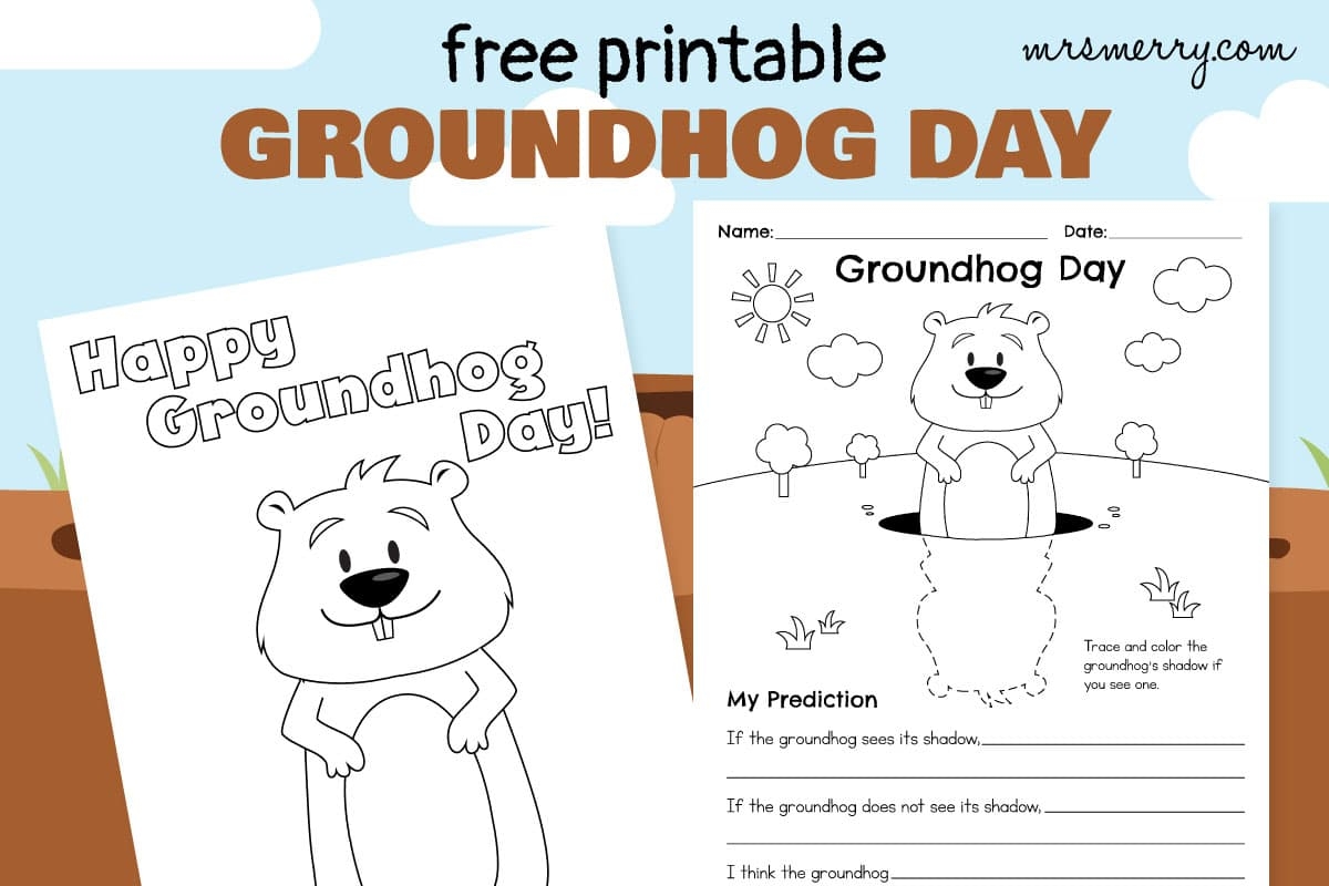 Groundhog Day Free Printable Coloring Page Mrs Merry Groundhog Day Free Printable Coloring Page Mrs Merry