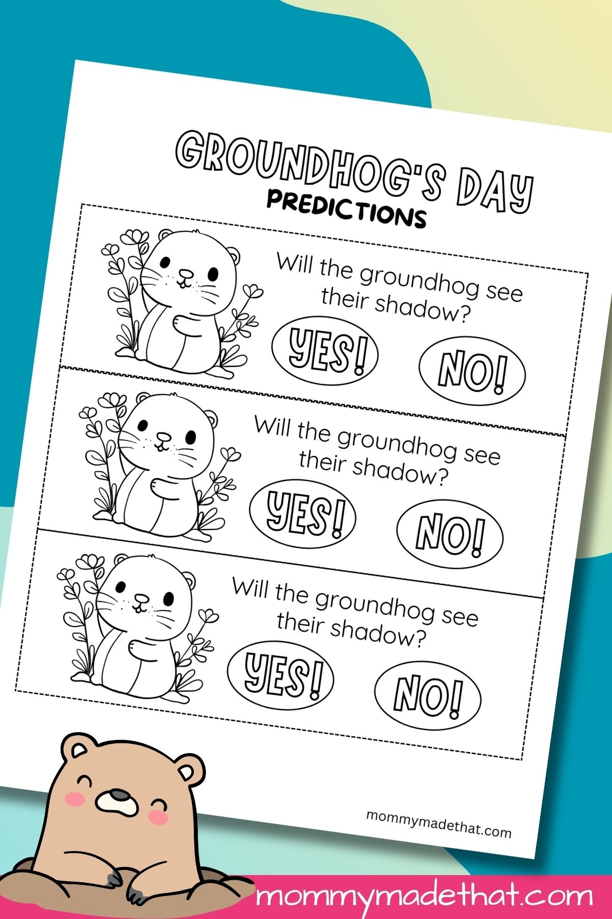 Groundhog Day Prediction Voting Slips Free Printable Groundhog Day Prediction Voting Slips Free Printable