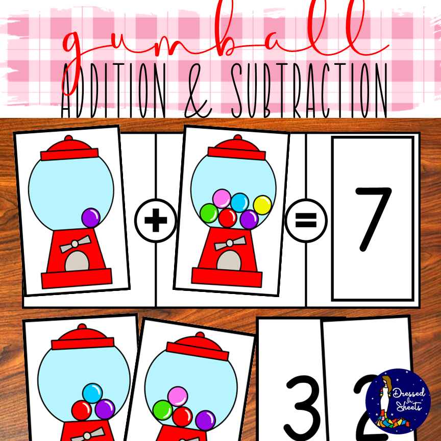 Gumball Addition And Subtraction Cards Made By Teachers Gumball Addition And Subtraction Cards Made By Teachers