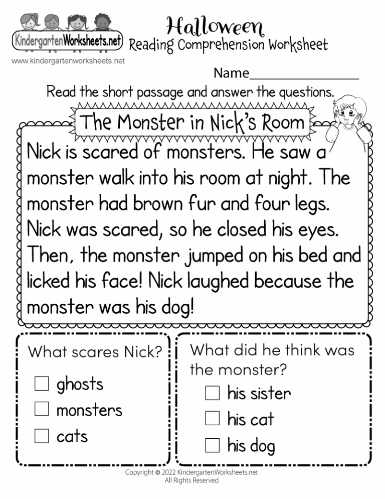 Halloween Reading Comprehension Worksheet Free Printable Digital U0026 PDF