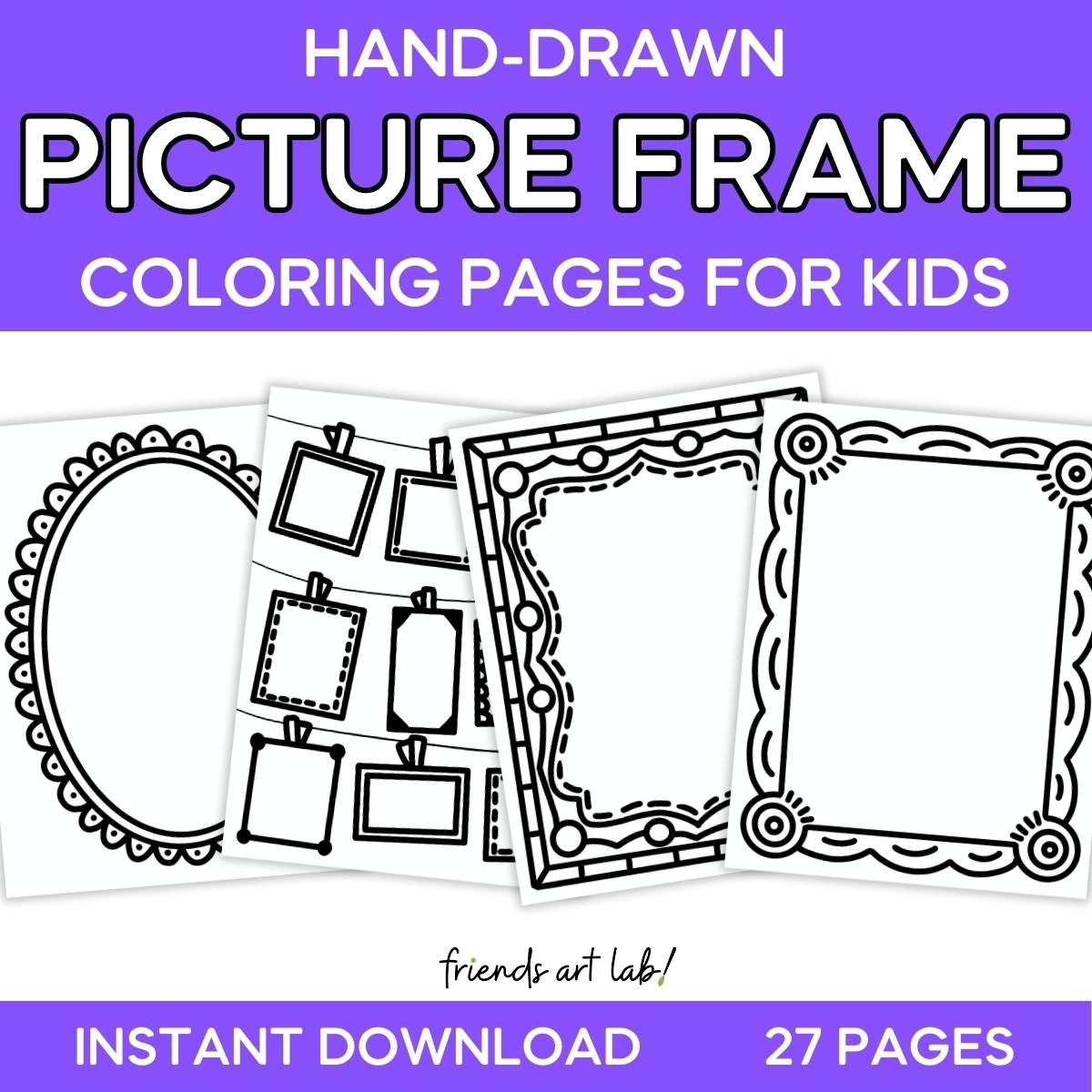 Hand Drawn Picture Frame Coloring Pages For Kids Hand Drawn Picture Frame Coloring Pages For Kids