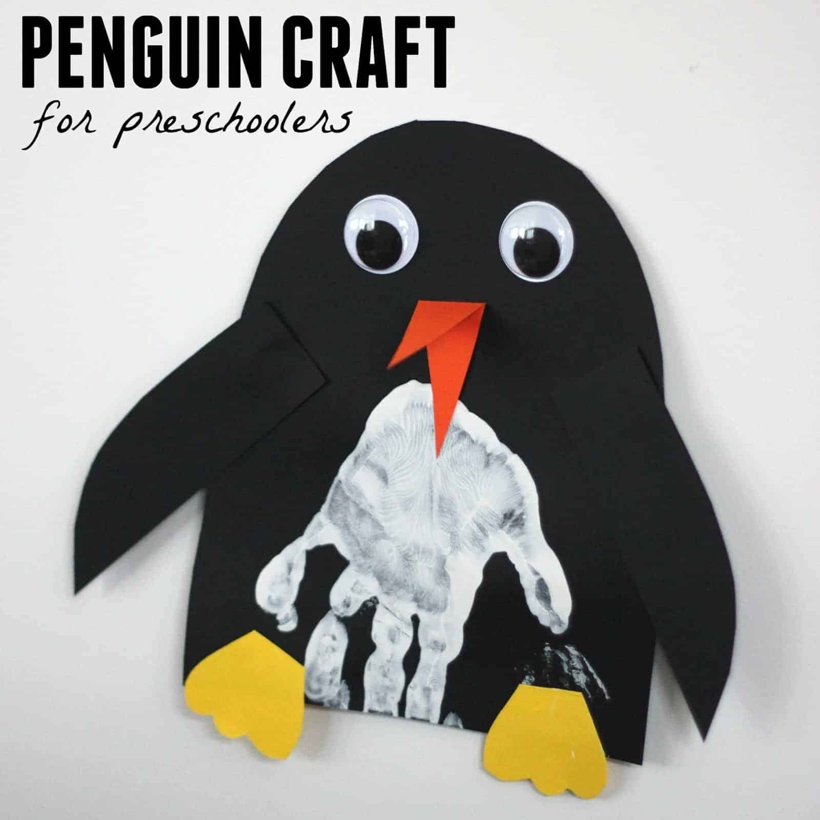Handprint Penguin Craft Toddler Approved