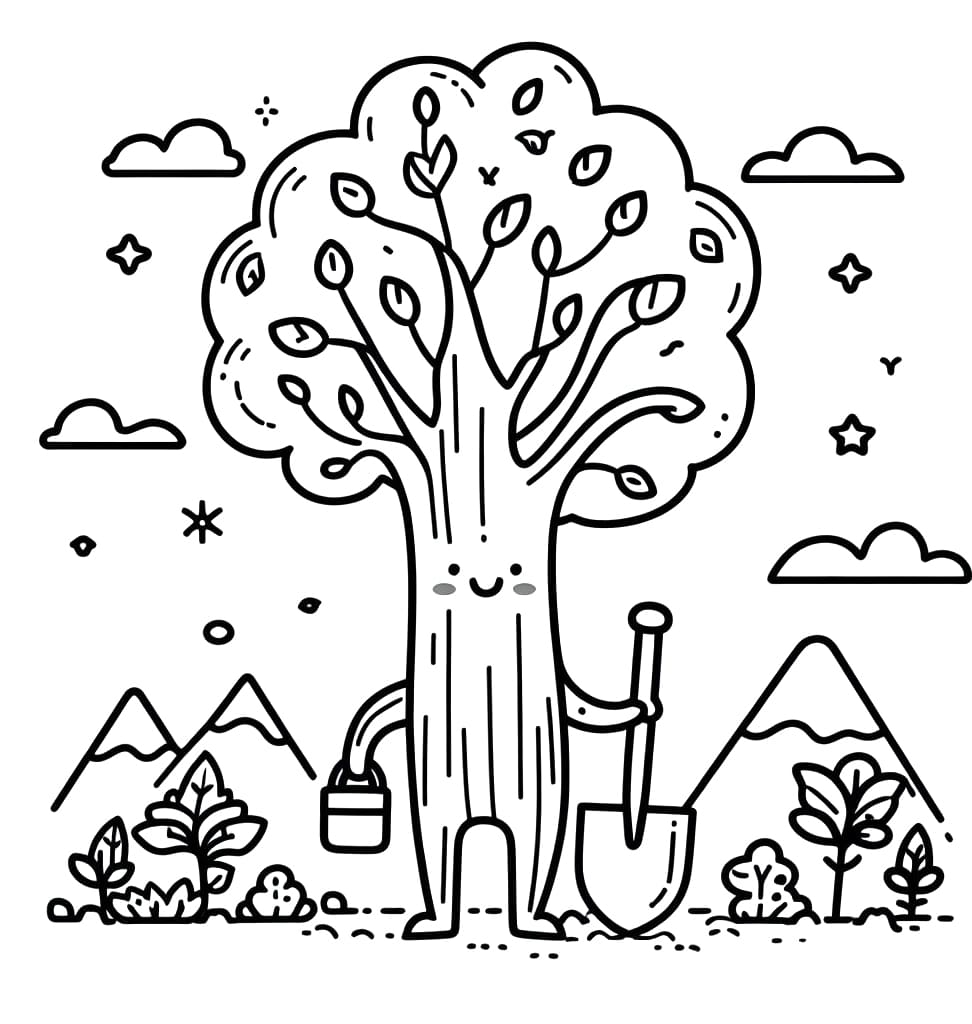 Happy Arbor Day Friendly Tree Coloring Page Download Print Or Color Online For Free Happy Arbor Day Friendly Tree Coloring Page Download Print Or Color Online For Free