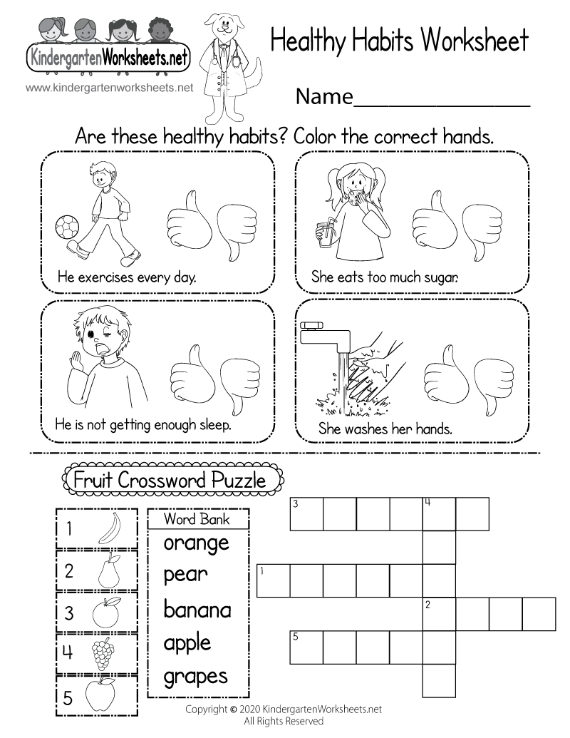 Healthy Habits Worksheet Free Printable Digital U0026 PDF Healthy Habits Worksheet Free Printable Digital U0026 PDF