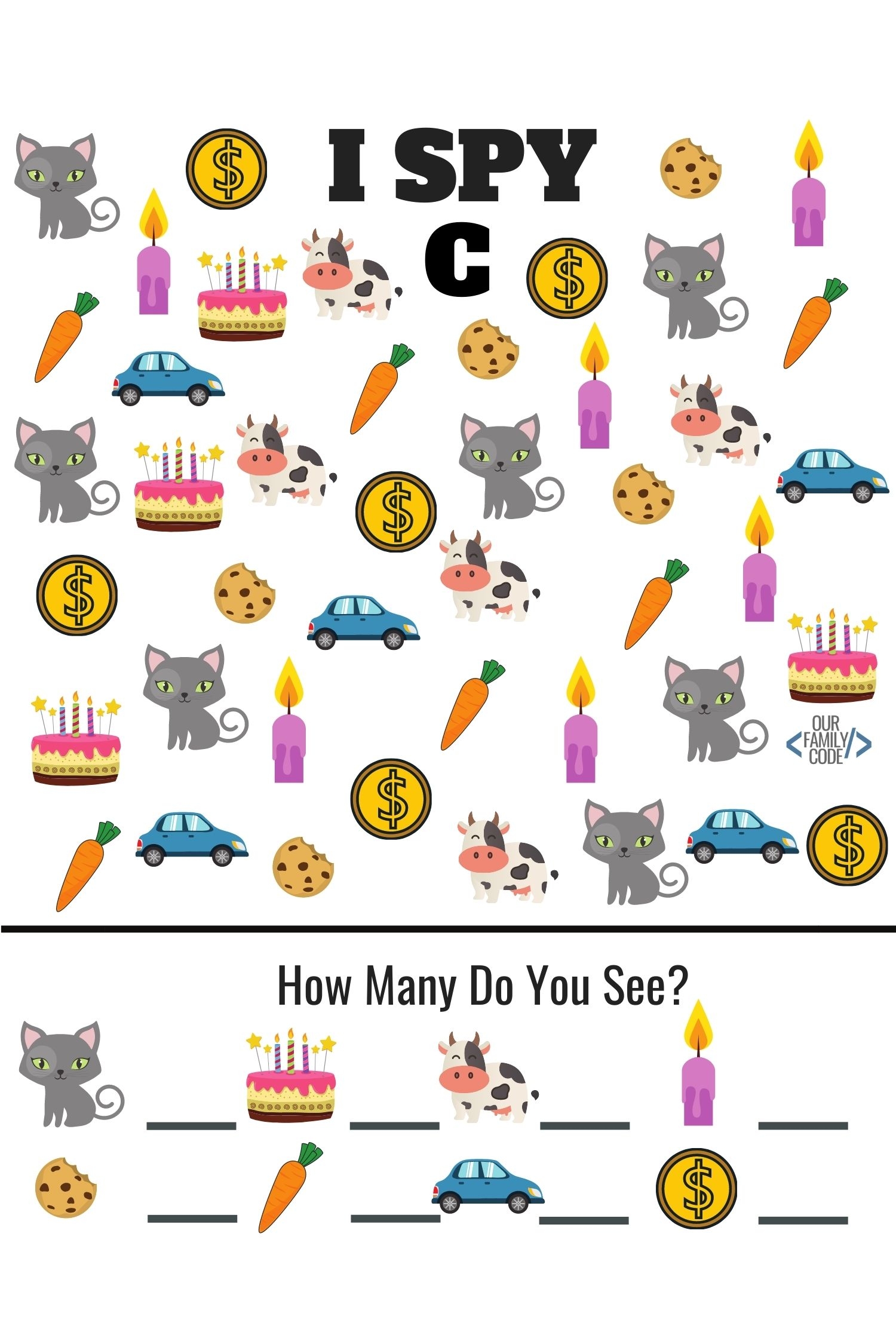 I Spy ABC Worksheets For Letter Recognition Our Family Code