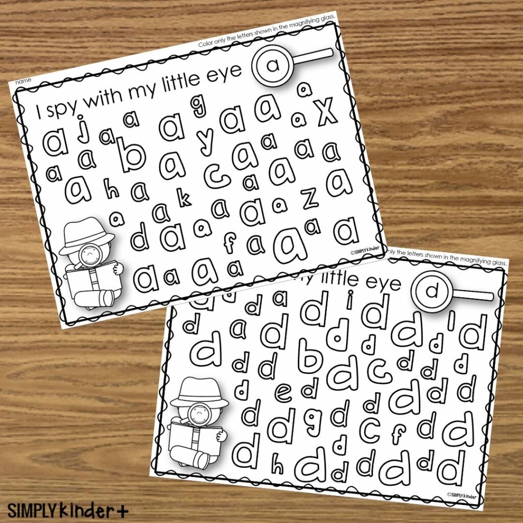 I Spy Alphabet Worksheets