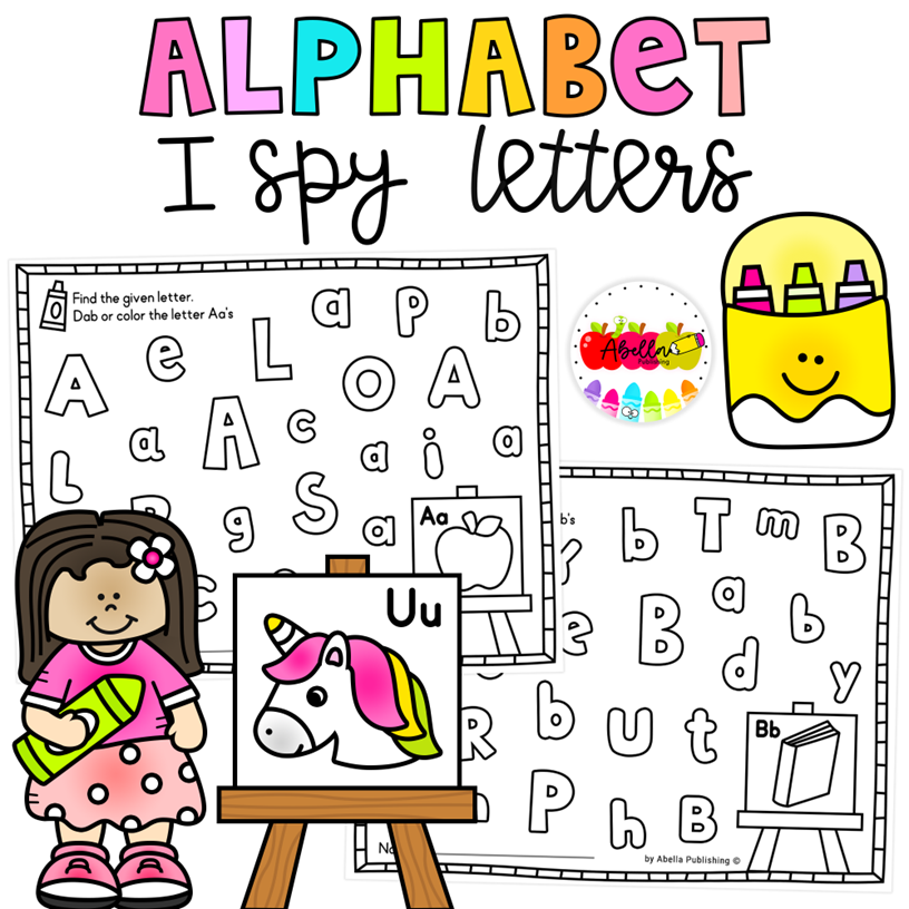 I Spy Letters Worksheets For Letter Recognition Preschool 