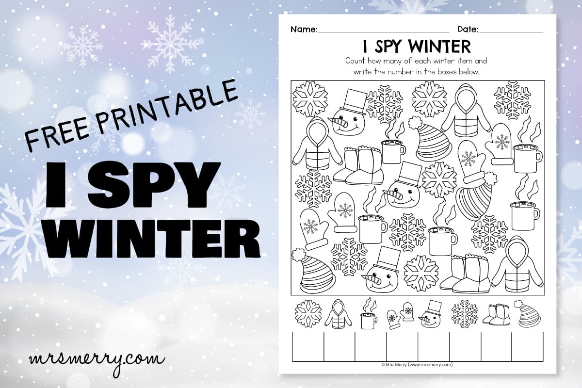 I Spy Winter Free Printable Worksheet Mrs Merry
