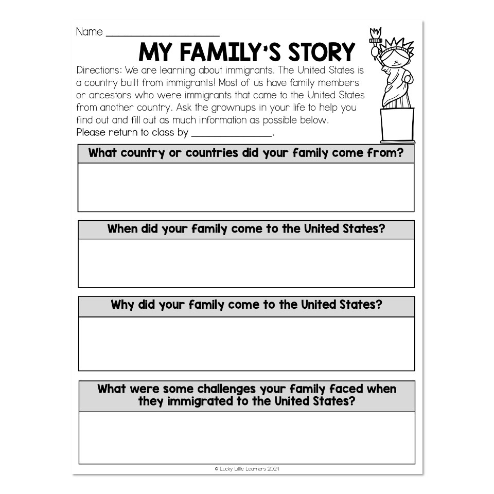 Immigration My Family s Story Lucky Little Learners