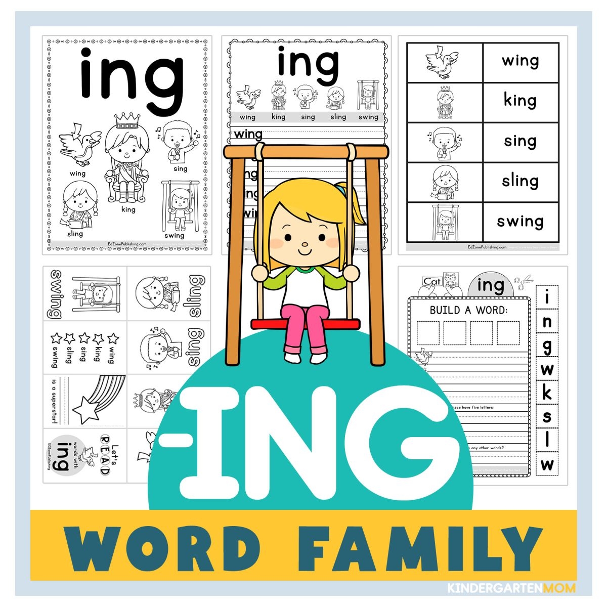 ING Word Family Worksheets Kindergarten Mom ING Word Family Worksheets Kindergarten Mom