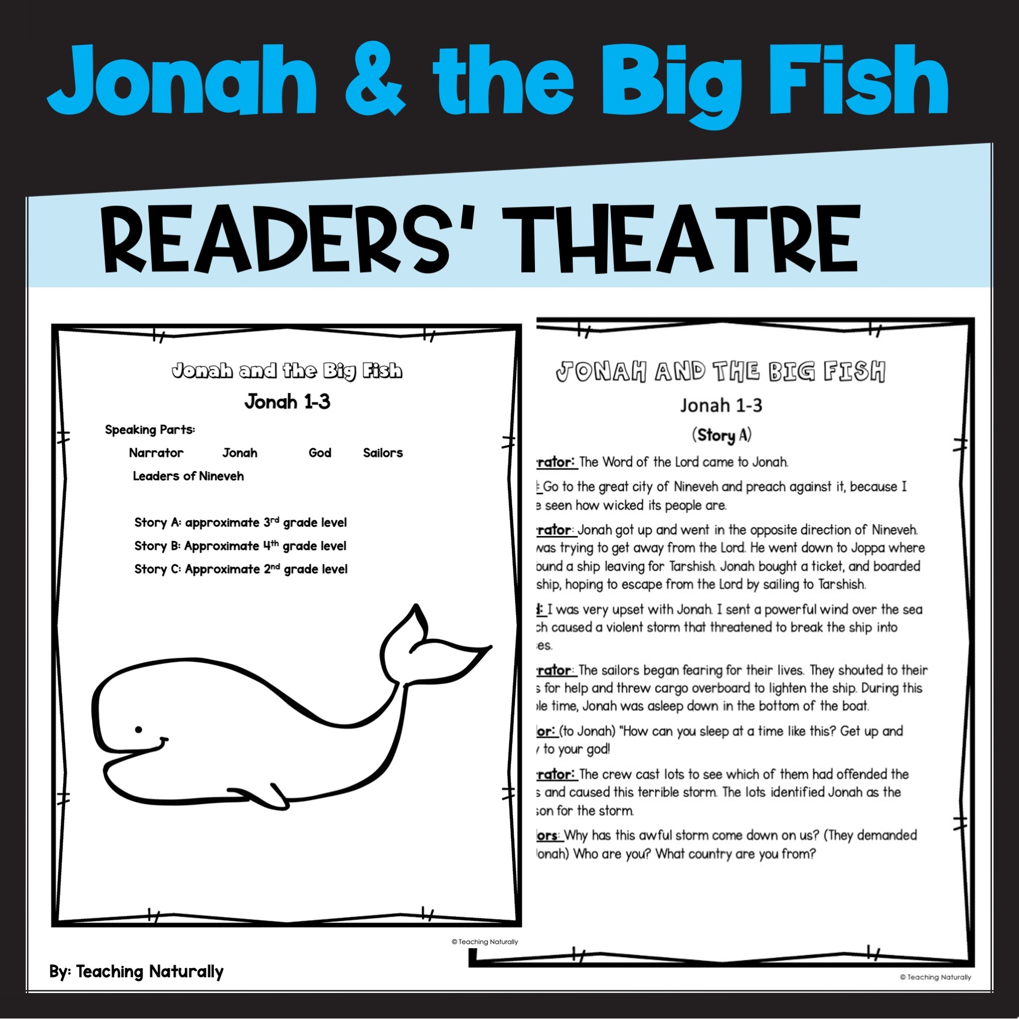 Jonah And The Big Fish Bible Story Readers Theatre Script Classful