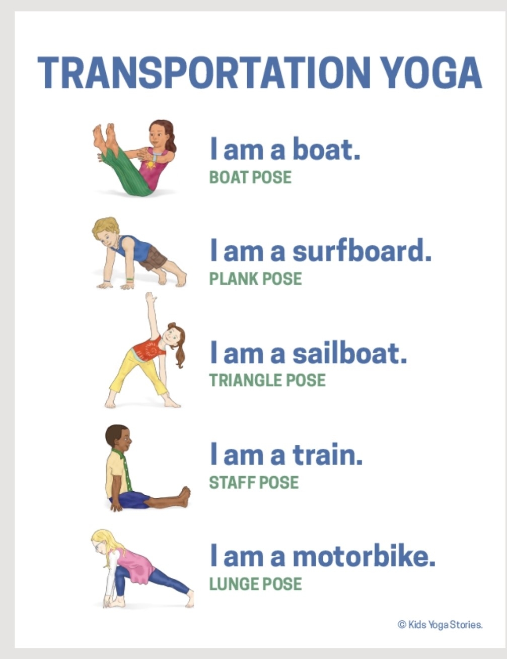 Preschool Yoga Printables Transportation Preschool Yoga Printables Transportation