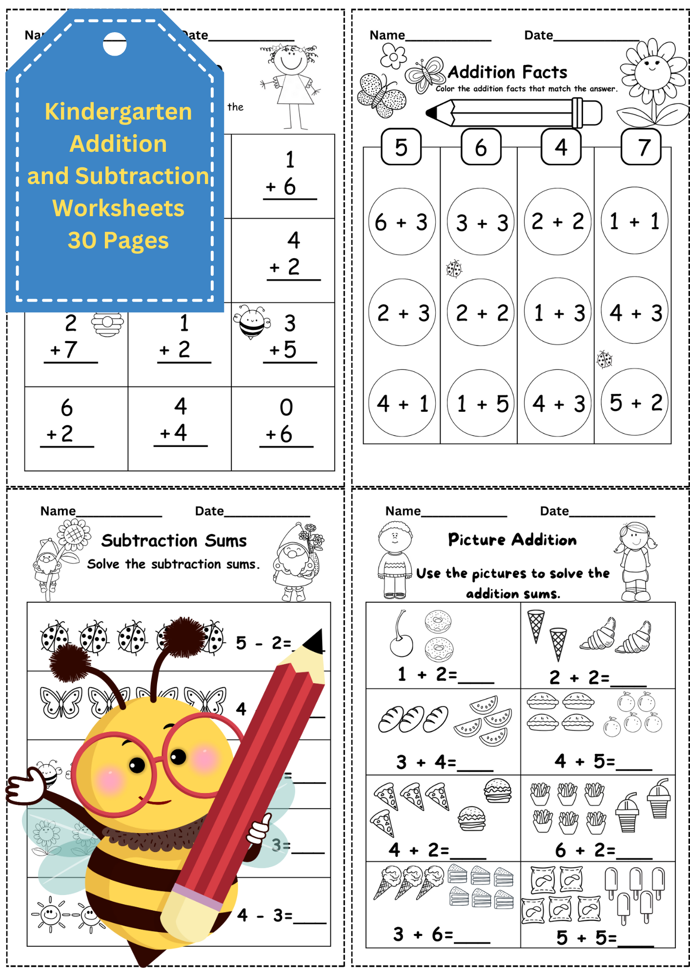 Kindergarten Addition And Subtraction Worksheets 30 Printables Downloadable Worksheets Kindergarten Addition And Subtraction Worksheets 30 Printables Downloadable Worksheets