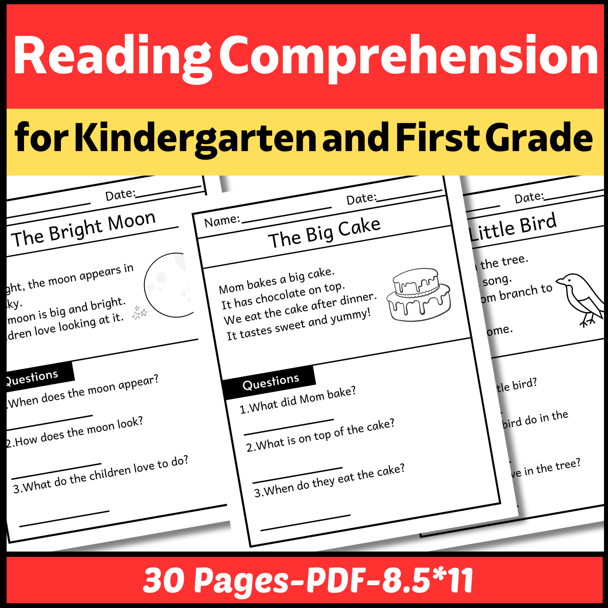 Kindergarten And First Grade Reading Comprehension Passages And Questions Made By Teachers Kindergarten And First Grade Reading Comprehension Passages And Questions Made By Teachers