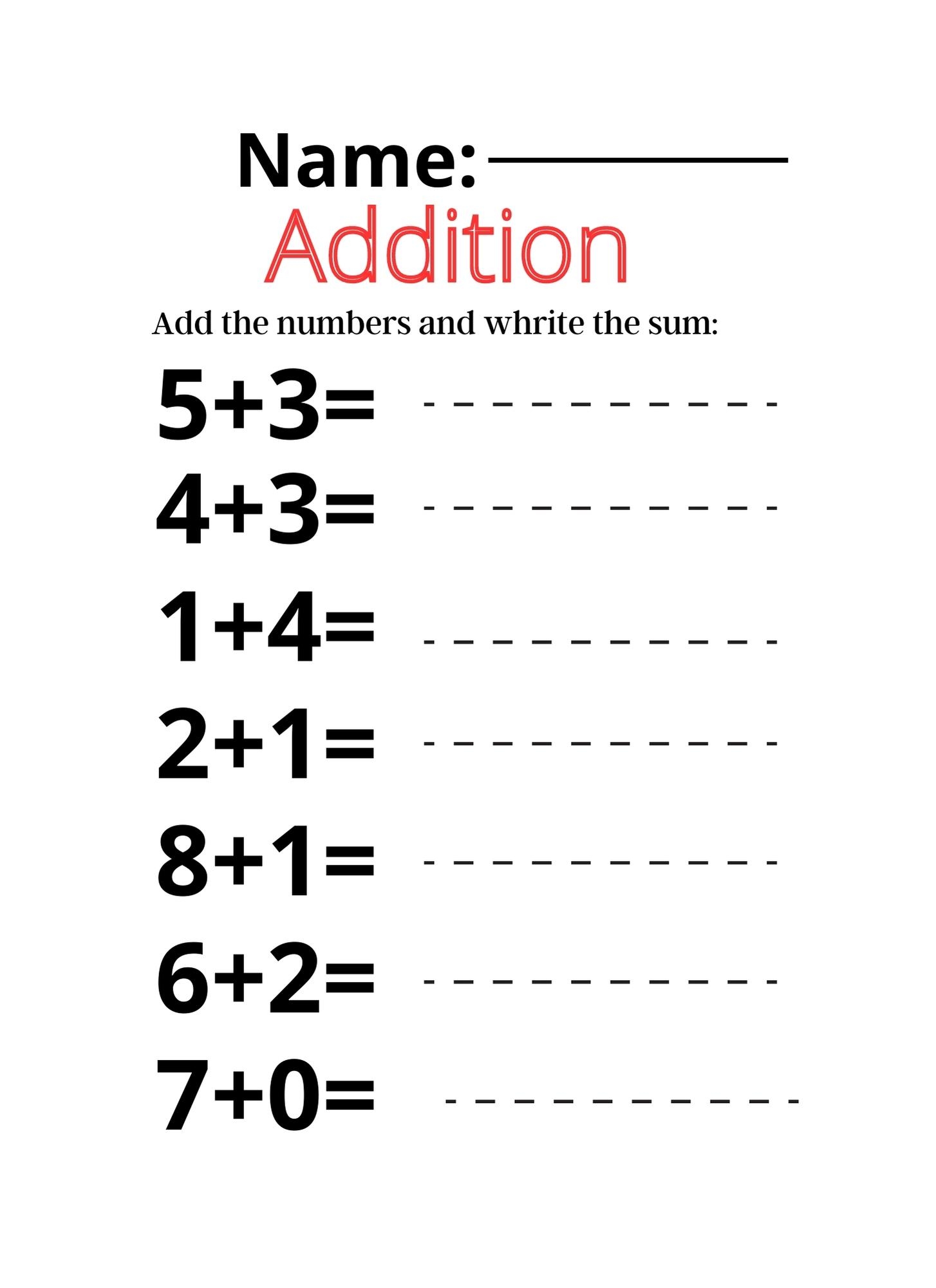 Kindergarten Math Worksheets Addition And Subtraction Practice Kindergarten Math Worksheets Addition And Subtraction Practice