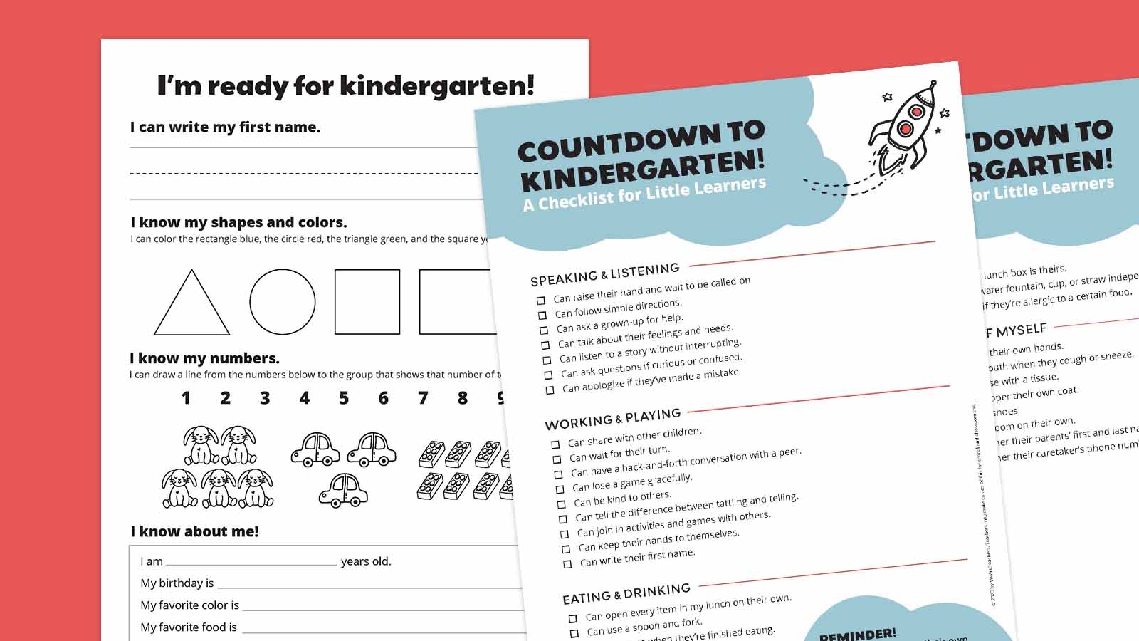 Preschool Checklist Printable Preschool Checklist Printable