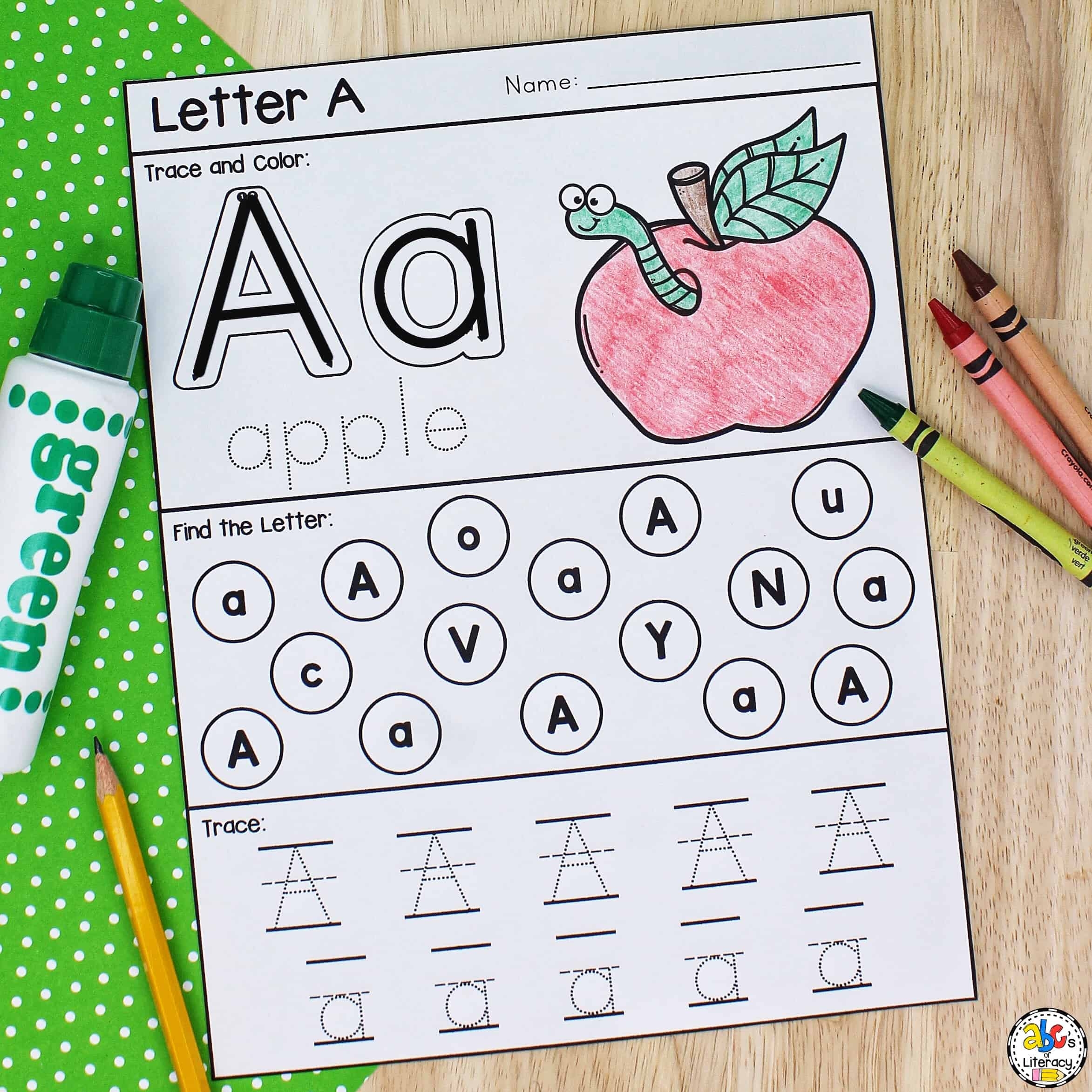 Letter A Printable Preschool Worksheet For Letter Recognition 