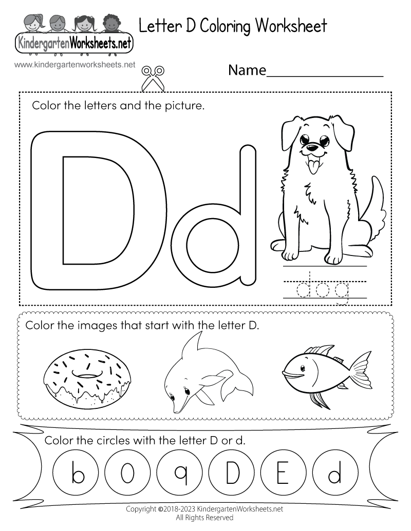 Letter D Coloring Worksheet Free Printable Digital U0026 PDF Letter D Coloring Worksheet Free Printable Digital U0026 PDF
