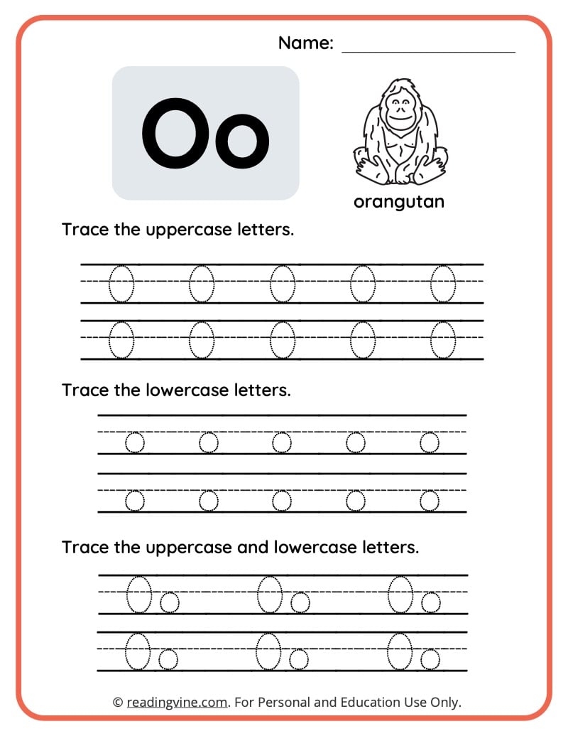 Letter O Printable Preschool Worksheets