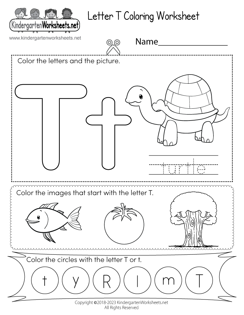 Letter T Coloring Worksheet Free Printable Digital U0026 PDF
