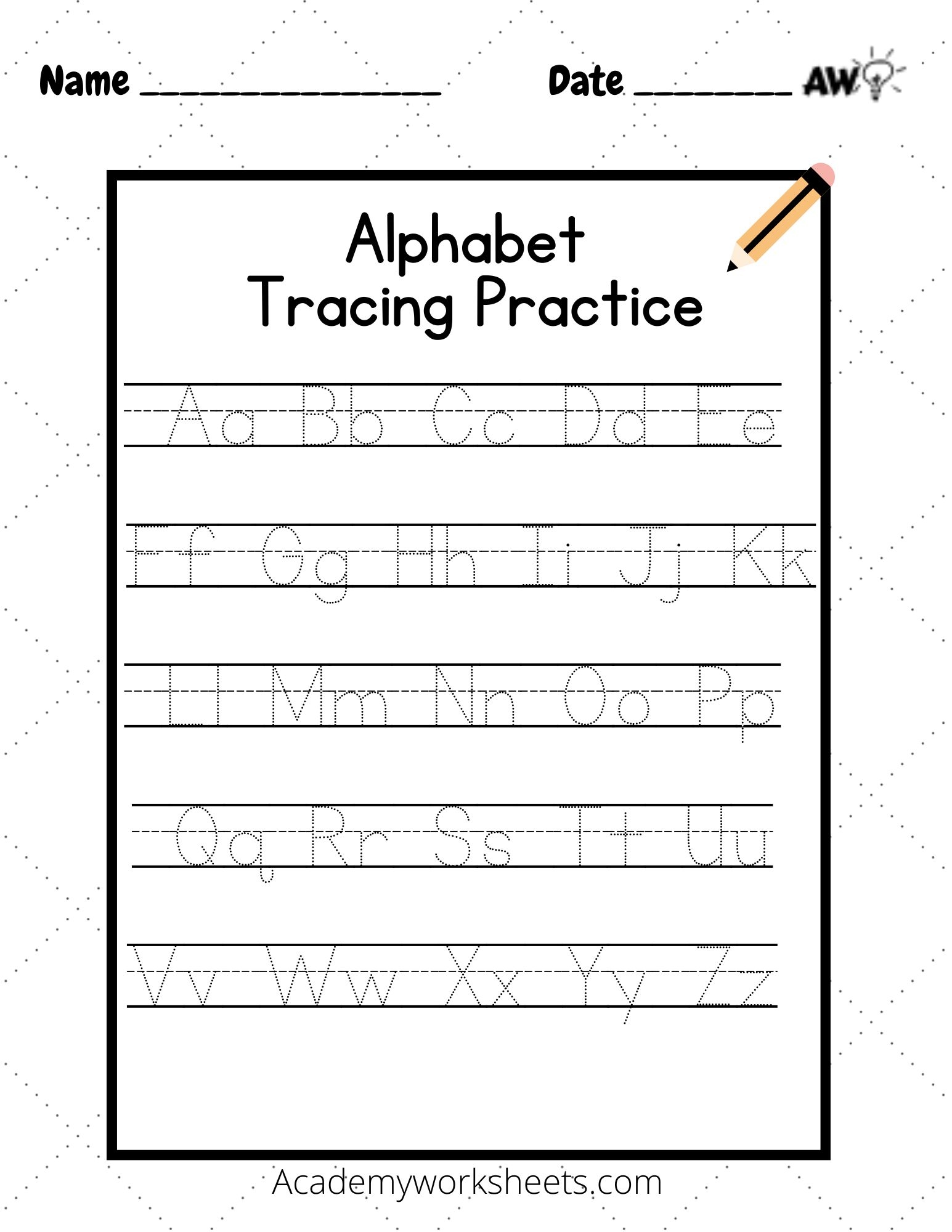 Worksheet Tracing Alphabet