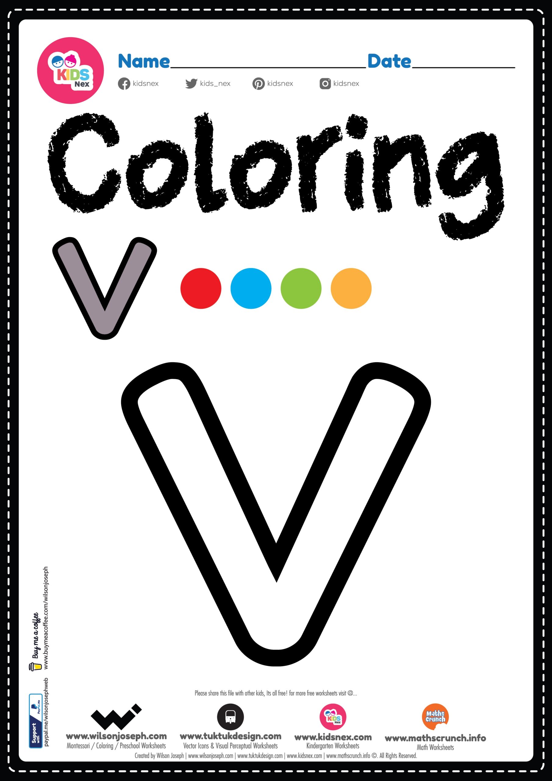 Letter V Free Printables For Preschoolers