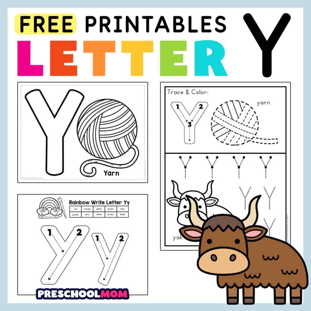 Letter Y Printable Worksheets Preschool