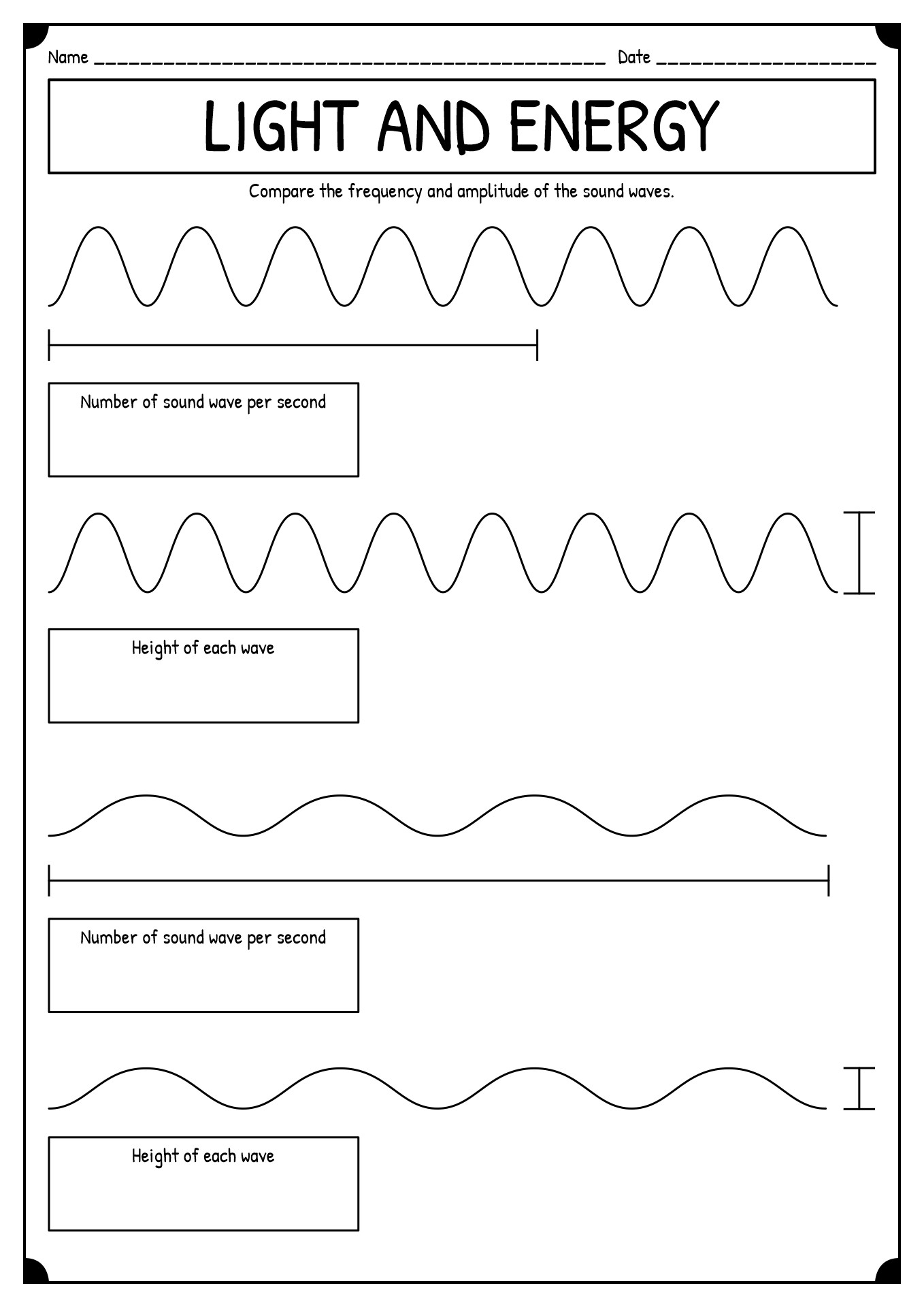 Free Printable Worksheets On Sound Waves