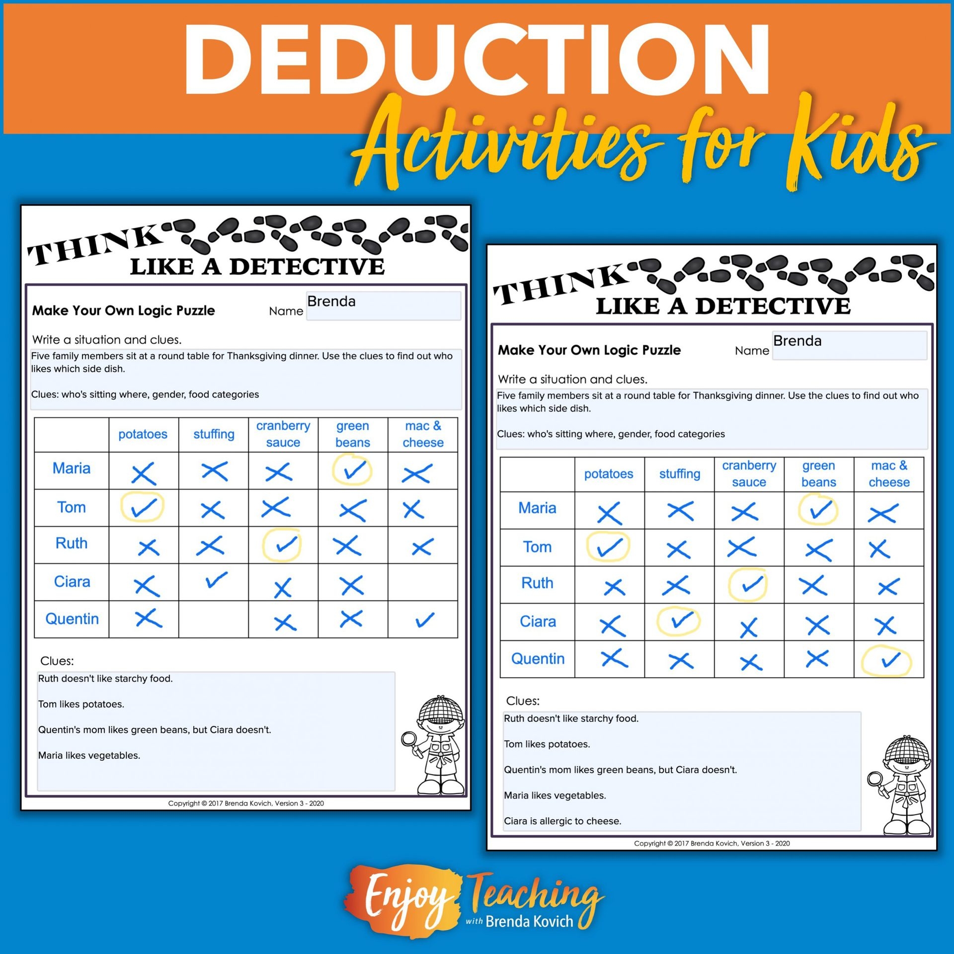 Logic Puzzles For Kids Deductive Reasoning U0026 Make Your Own Worksheets Library