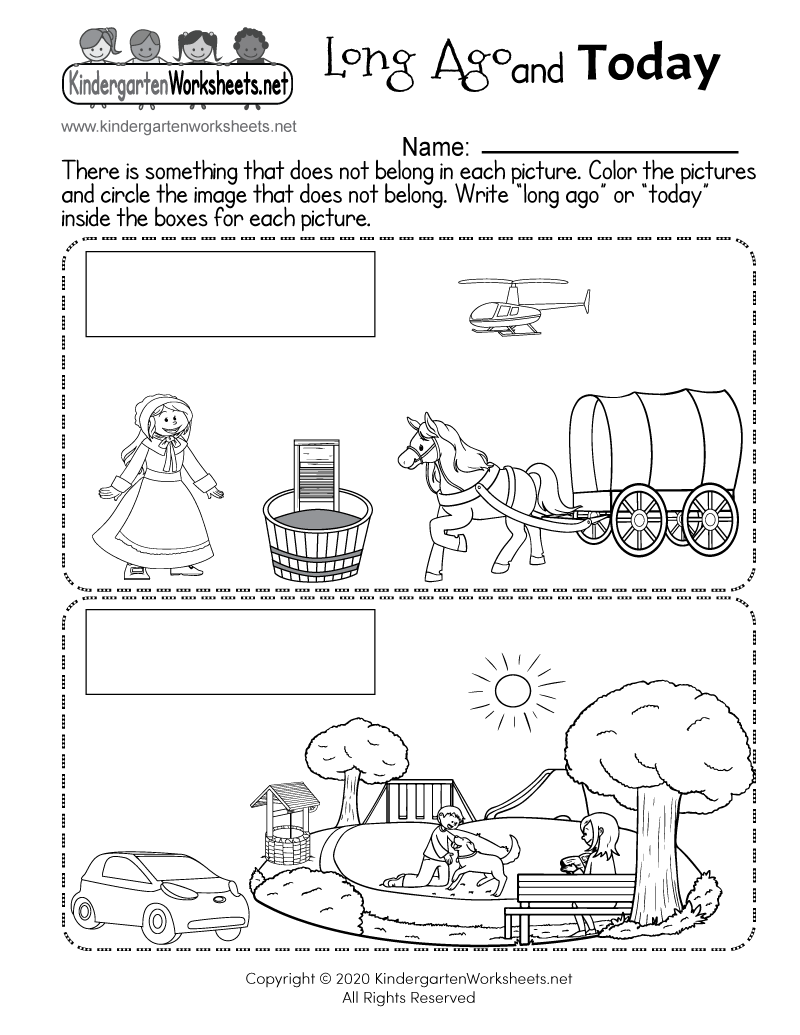 Long Ago And Today Worksheet Free Printable Digital U0026 PDF