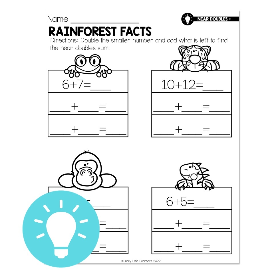 Lucky To Learn Math Add With Near Doubles Lesson 2 5 Mini Lesson Rainforest Facts Lucky Little Learners Lucky To Learn Math Add With Near Doubles Lesson 2 5 Mini Lesson Rainforest Facts Lucky Little Learners