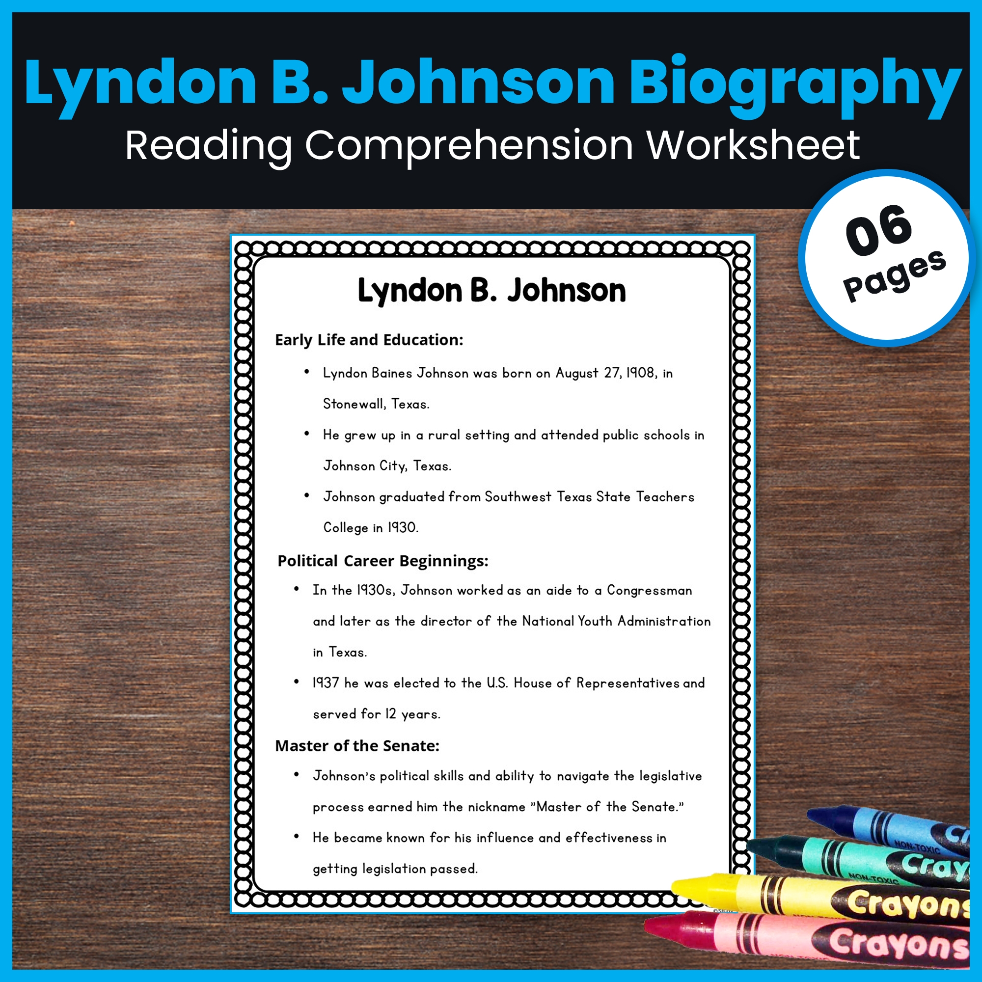 Reading Comprehension Biography Worksheets