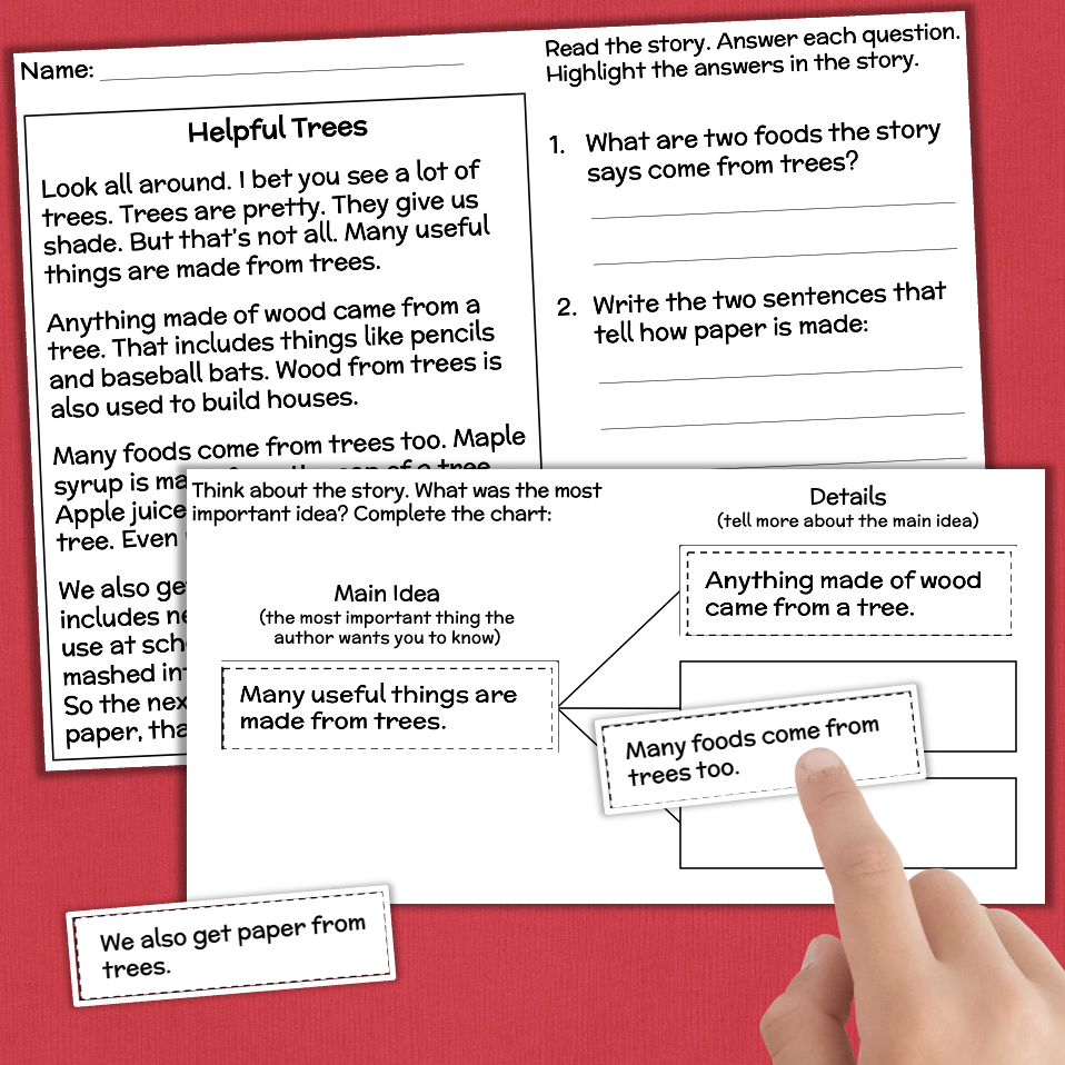 Main Idea And Supporting Details Reading Comprehension Worksheets Fishyrobb