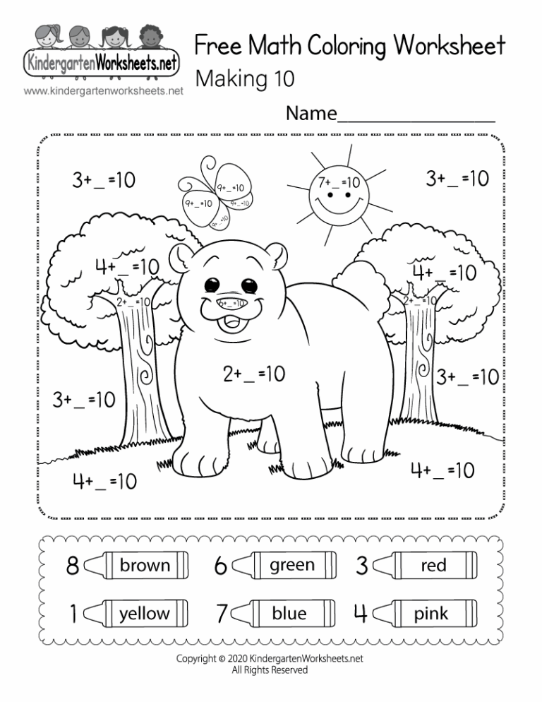 Making 10 Math Coloring Worksheet Free Printable Digital U0026 PDF