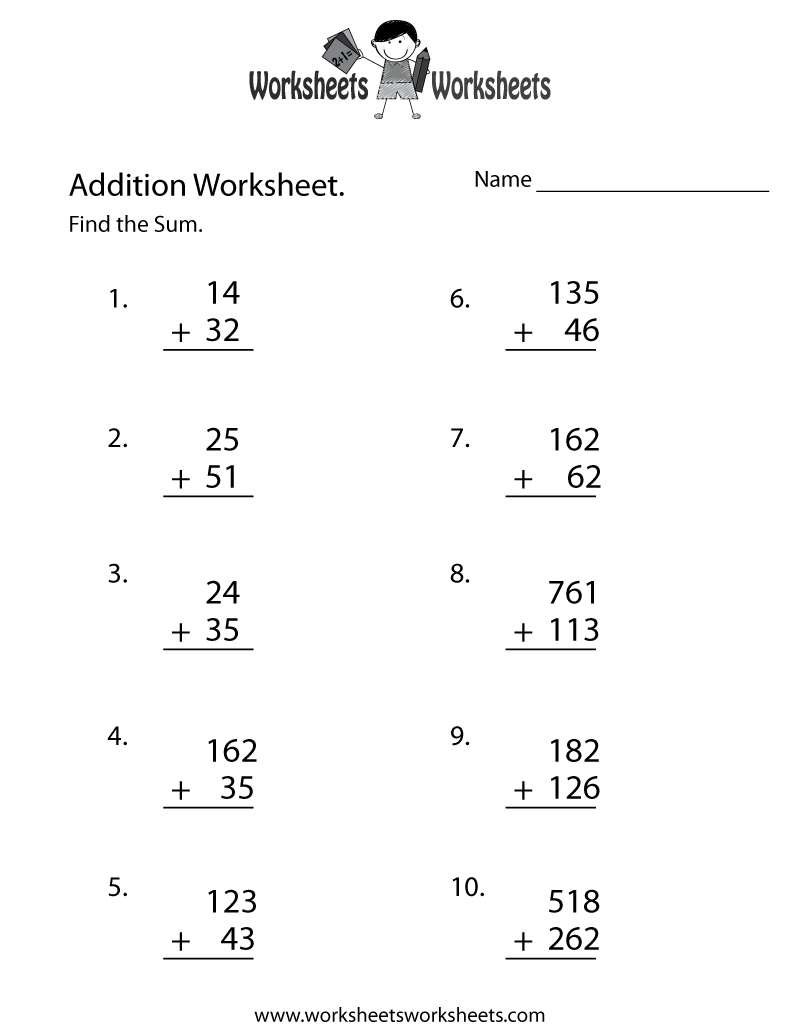 Math Addition Worksheet Worksheets Worksheets Math Addition Worksheet Worksheets Worksheets