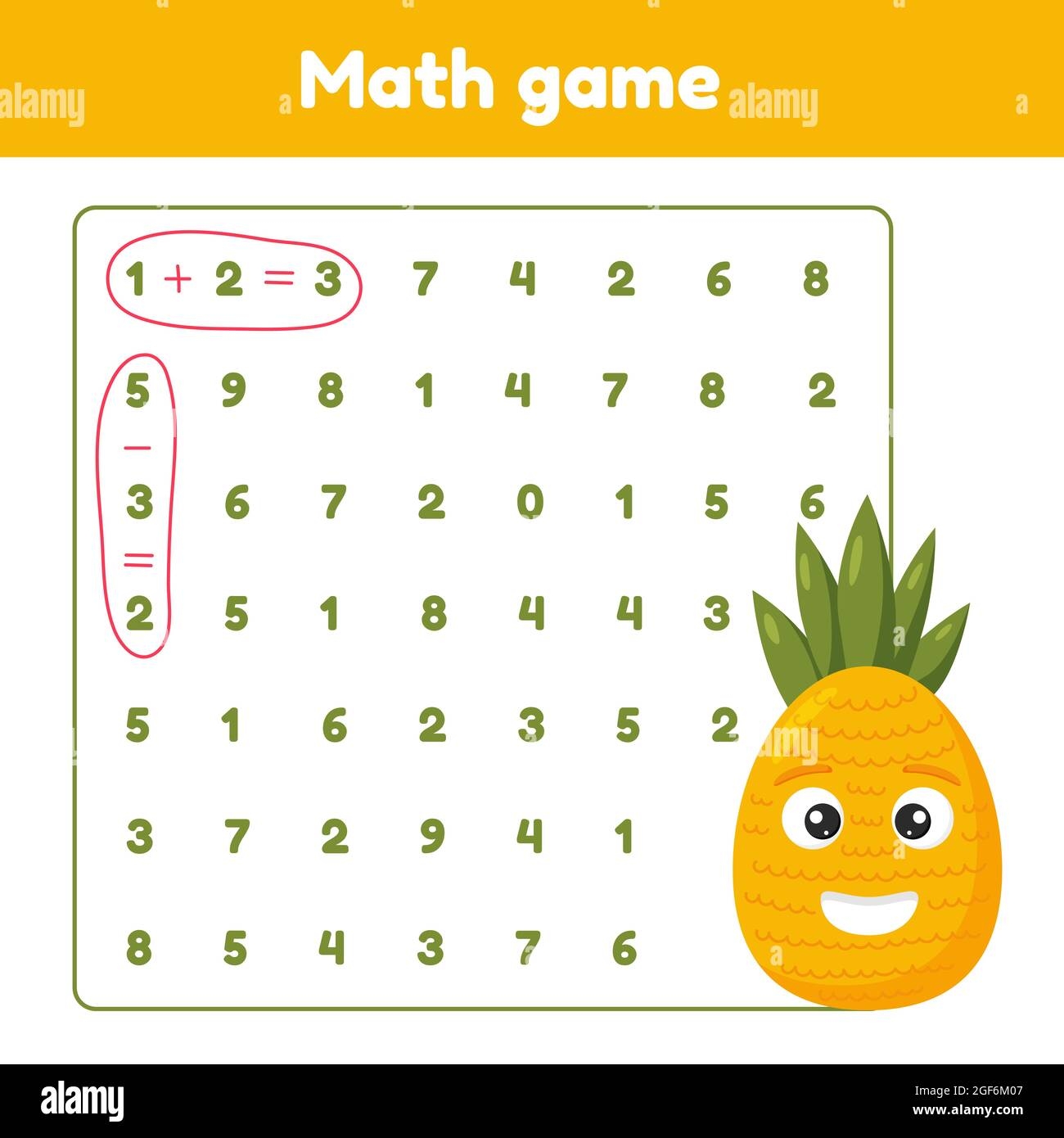 Math Game Addition Subtraction Worksheet For Kids Preschool And School Age Vector Illustration Stock Vector Image U0026 Art Alamy Math Game Addition Subtraction Worksheet For Kids Preschool And School Age Vector Illustration Stock Vector Image U0026 Art Alamy