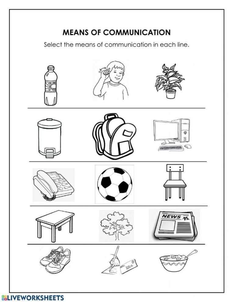 Means Of Communication Activity Kindergarten Worksheets Worksheets Library