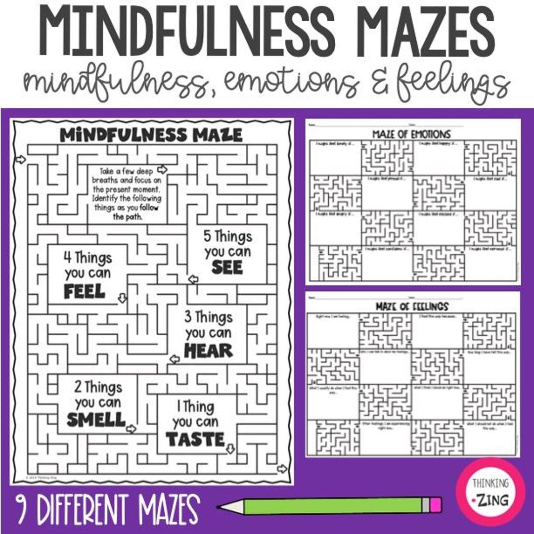 Mindfulness Mazes Emotions And Feelings Activity For Kids Calm Down Corner Self Care Homeschool Counseling Activity Etsy Mindfulness Mazes Emotions And Feelings Activity For Kids Calm Down Corner Self Care Homeschool Counseling Activity Etsy