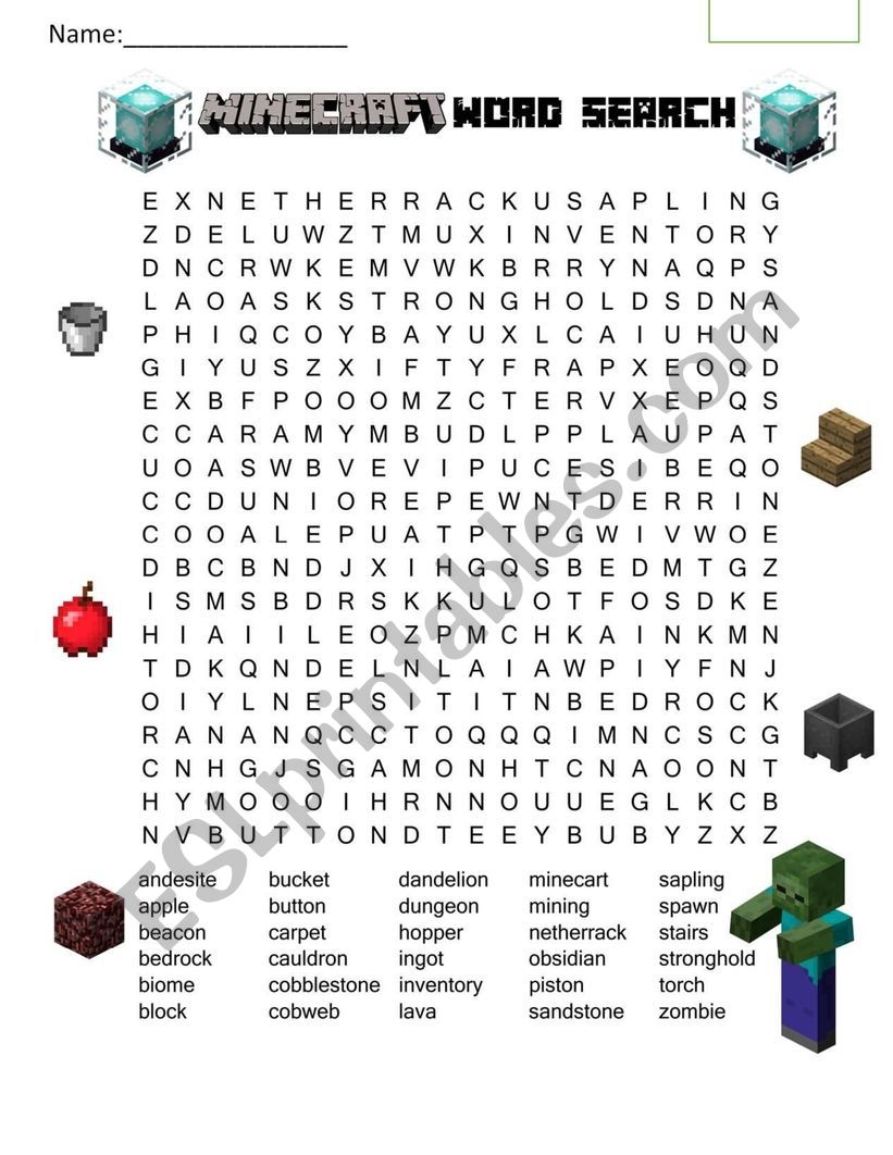 Free Printable Minecraft Worksheets Free Printable Minecraft Worksheets