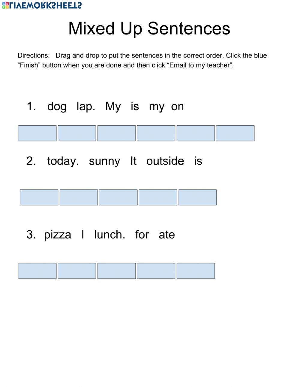 Mixed Up Sentences 1 Worksheet Live Worksheets Worksheets Library Mixed Up Sentences 1 Worksheet Live Worksheets Worksheets Library