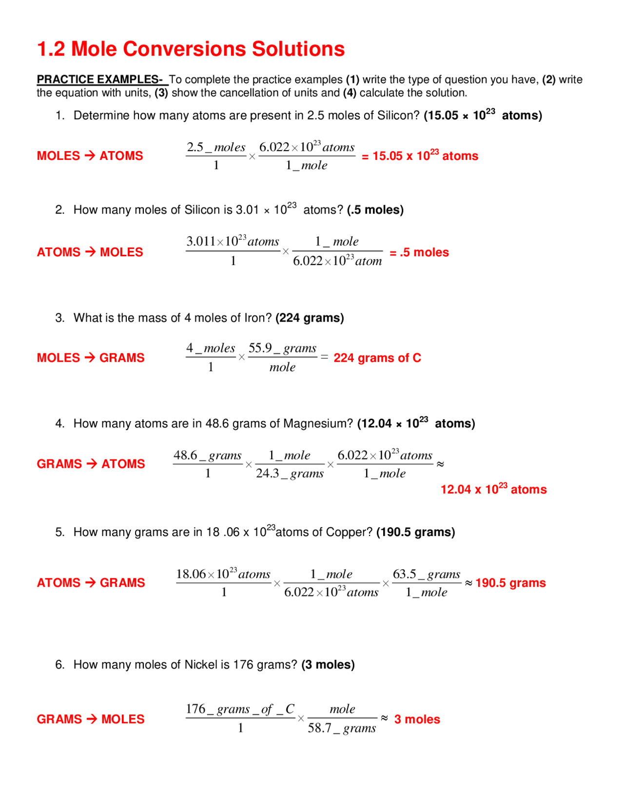 Moles And Mass Bargain Worksheet GCSE Moles And Mass Bargain Worksheet GCSE
