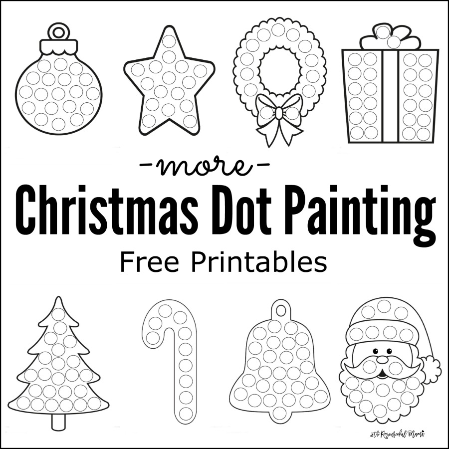 More Christmas Dot Painting Free Printables The Resourceful Mama More Christmas Dot Painting Free Printables The Resourceful Mama