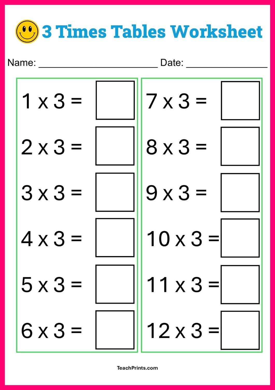 Multiplication Worksheets Free Printables Teach Prints