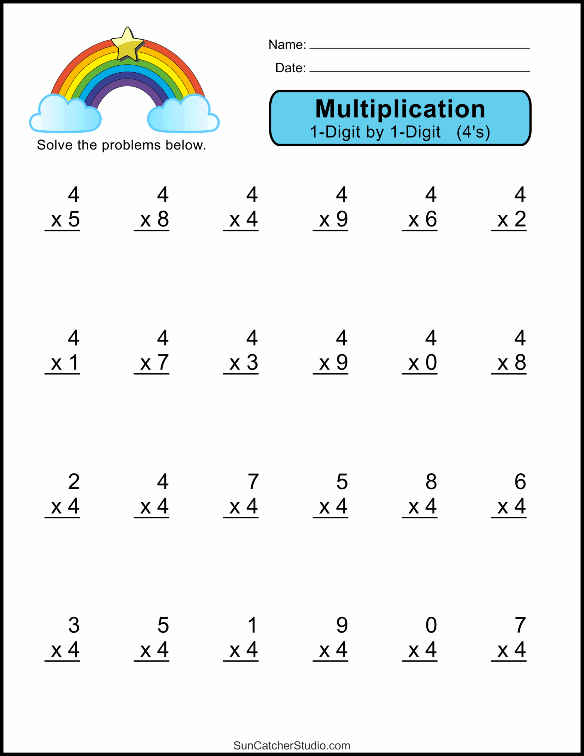 Free Printable Multiplication 3s Worksheet Drills
