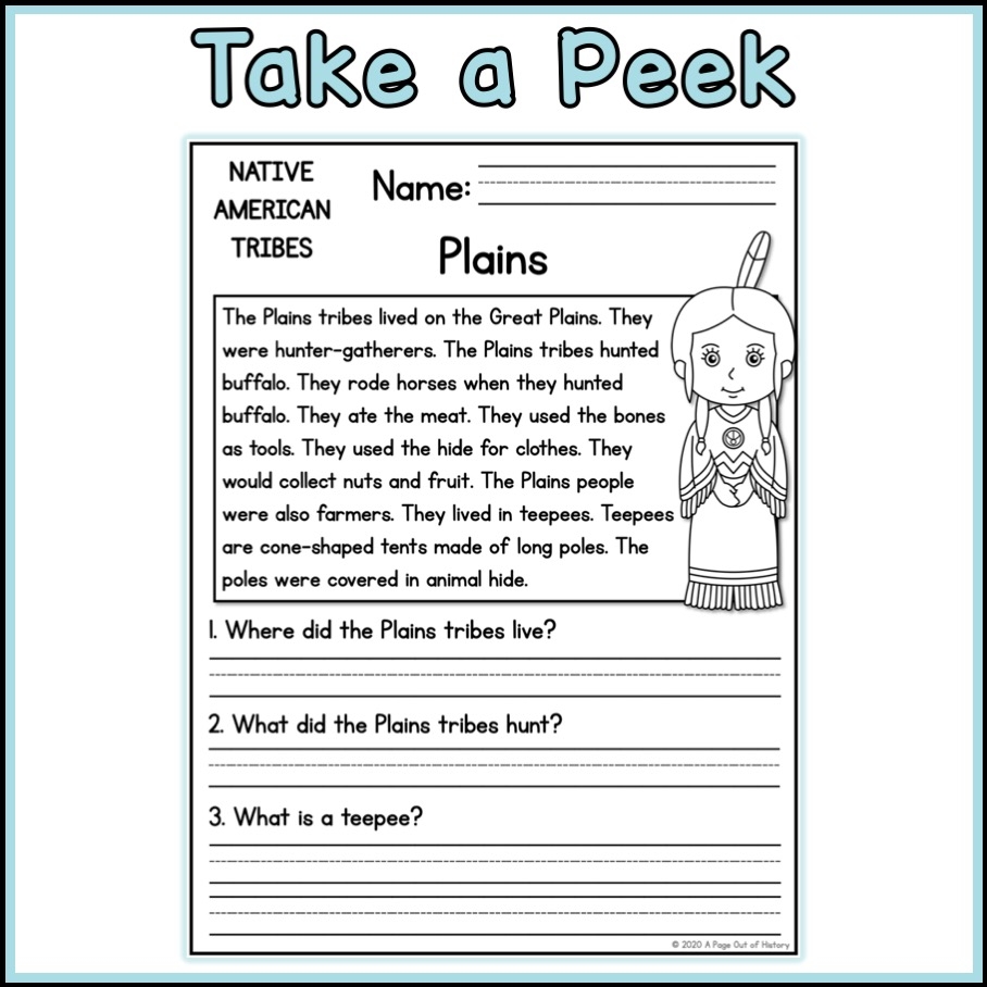 Native American Tribes Social Studies Reading Comprehension Worksheets Library Native American Tribes Social Studies Reading Comprehension Worksheets Library
