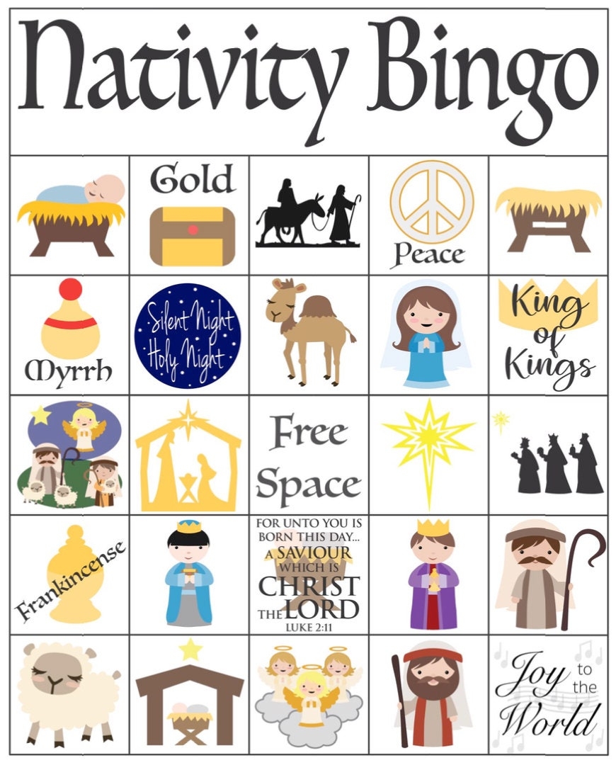 Nativity Bingo Christmas Bingo Christian Bingo Game For Kids Nativity Bingo Christmas Bingo Christian Bingo Game For Kids