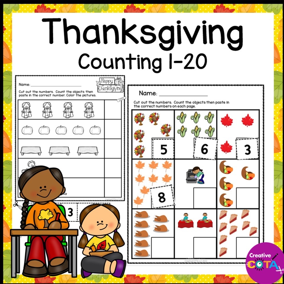 No Prep Thanksgiving Kindergarten Math Worksheets Numbers 1 20 Made By Teachers No Prep Thanksgiving Kindergarten Math Worksheets Numbers 1 20 Made By Teachers