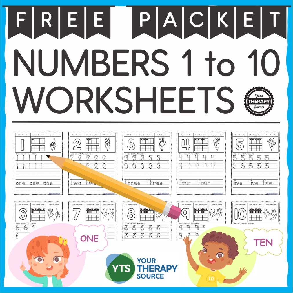 Number Tracing Worksheets PDF FREE Your Therapy Source