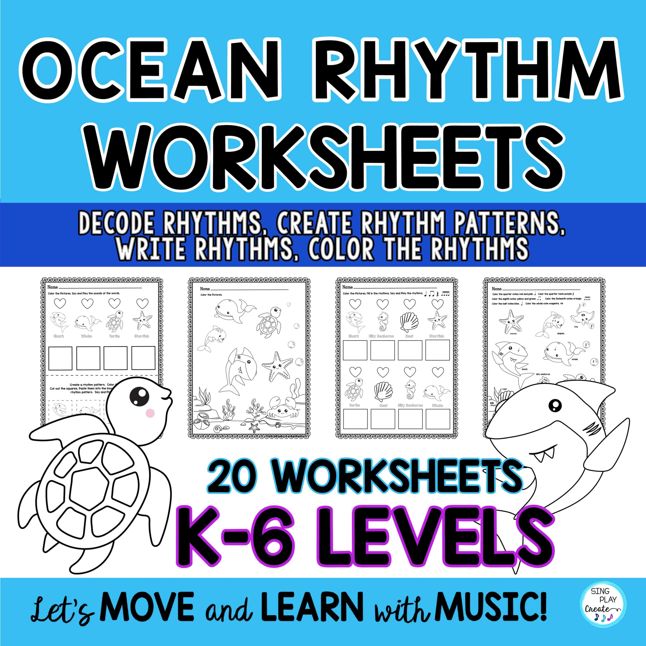 Ocean Rhythm Worksheets K 6 Levels Print U0026 Go Sing Play Create