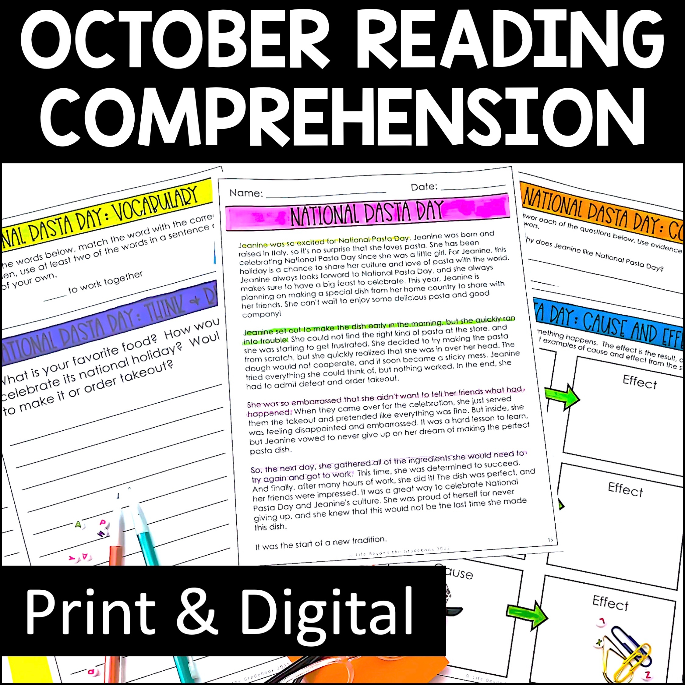 October Reading Comprehension Passages Monthly Reading Passages Made By Teachers October Reading Comprehension Passages Monthly Reading Passages Made By Teachers